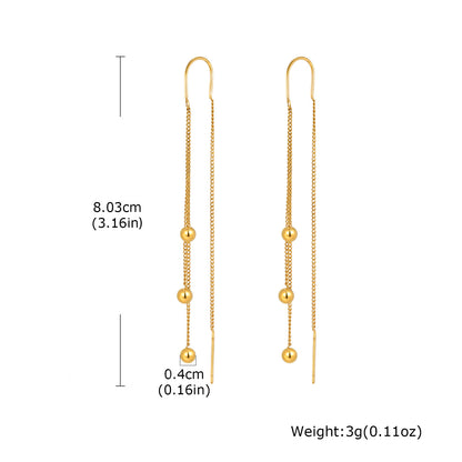 IG Style Tassel Earrings For Women In 201 Stainless Steel With Waterproof Non Tarnish 18K Real Gold Plated Finish