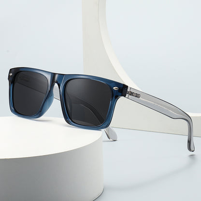 Unisex Square Full Frame Sunglasses With PC Polarized Lens Material In Coffer Color For All Seasons