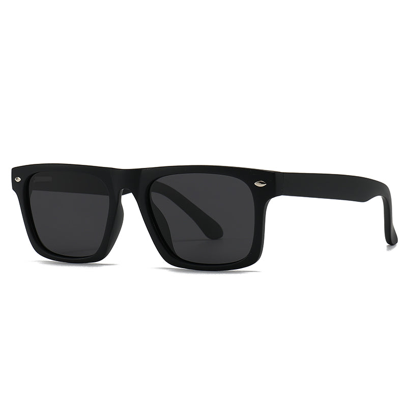 Unisex Square Full Frame Sunglasses With PC Polarized Lens Material In Coffer Color For All Seasons