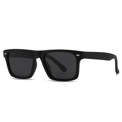 Unisex Square Full Frame Sunglasses With PC Polarized Lens Material In Coffer Color For All Seasons