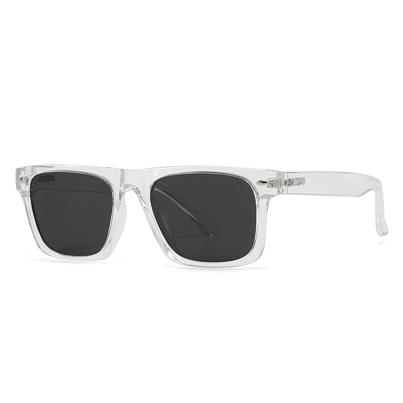 Unisex Square Full Frame Sunglasses With PC Polarized Lens Material In Coffer Color For All Seasons