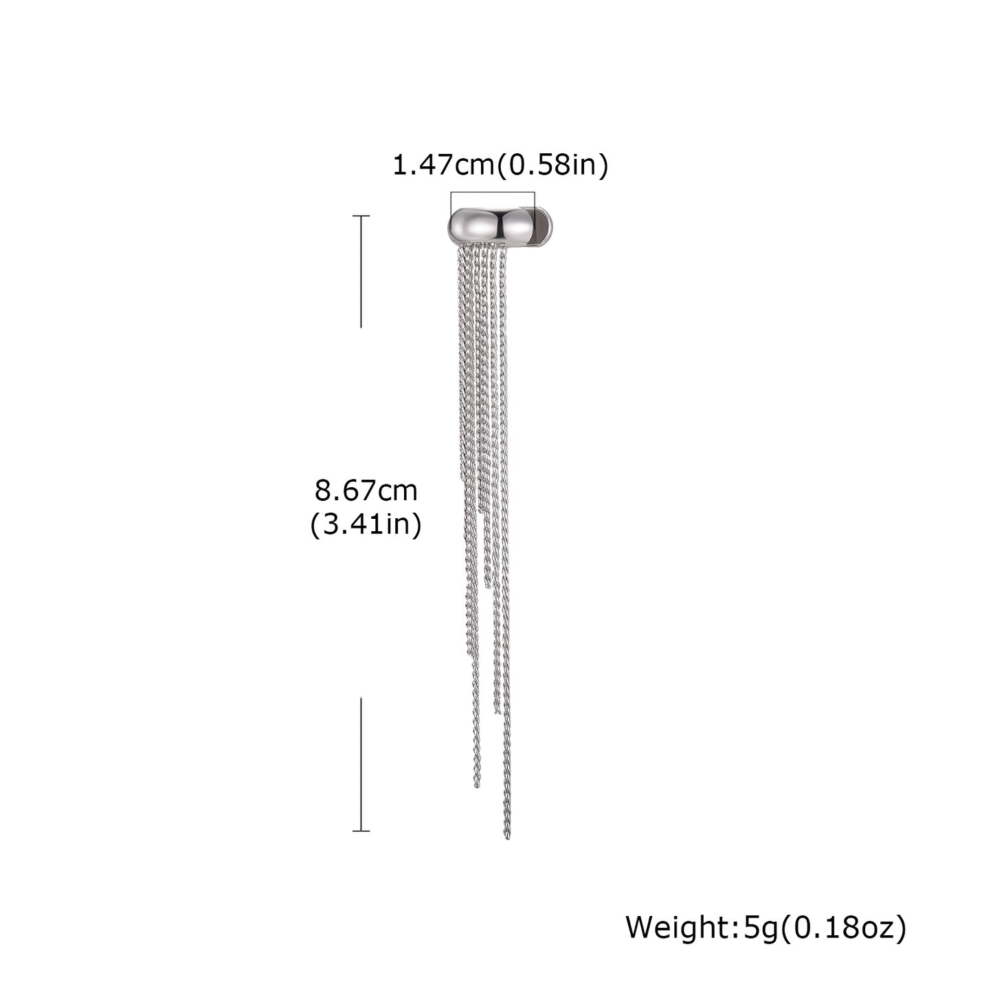 IG Style Tassel Ear Cuffs For Women In 304 Stainless Steel With Waterproof Non Tarnish 18K Real Gold Plated Finish