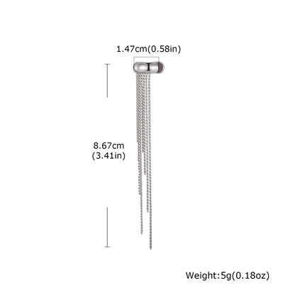 IG Style Tassel Ear Cuffs For Women In 304 Stainless Steel With Waterproof Non Tarnish 18K Real Gold Plated Finish