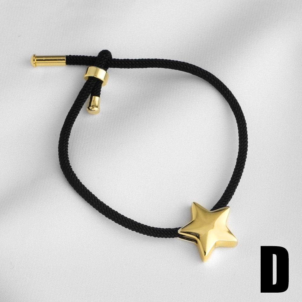 Heart Shape Copper Bracelets For Unisex Featuring 18K Real Gold Plated Woven Chain With Weave Craft