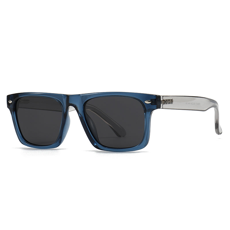 Unisex Square Full Frame Sunglasses With PC Polarized Lens Material In Coffer Color For All Seasons