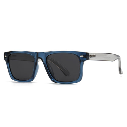 Unisex Square Full Frame Sunglasses With PC Polarized Lens Material In Coffer Color For All Seasons