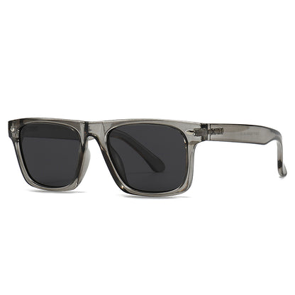 Unisex Square Full Frame Sunglasses With PC Polarized Lens Material In Coffer Color For All Seasons