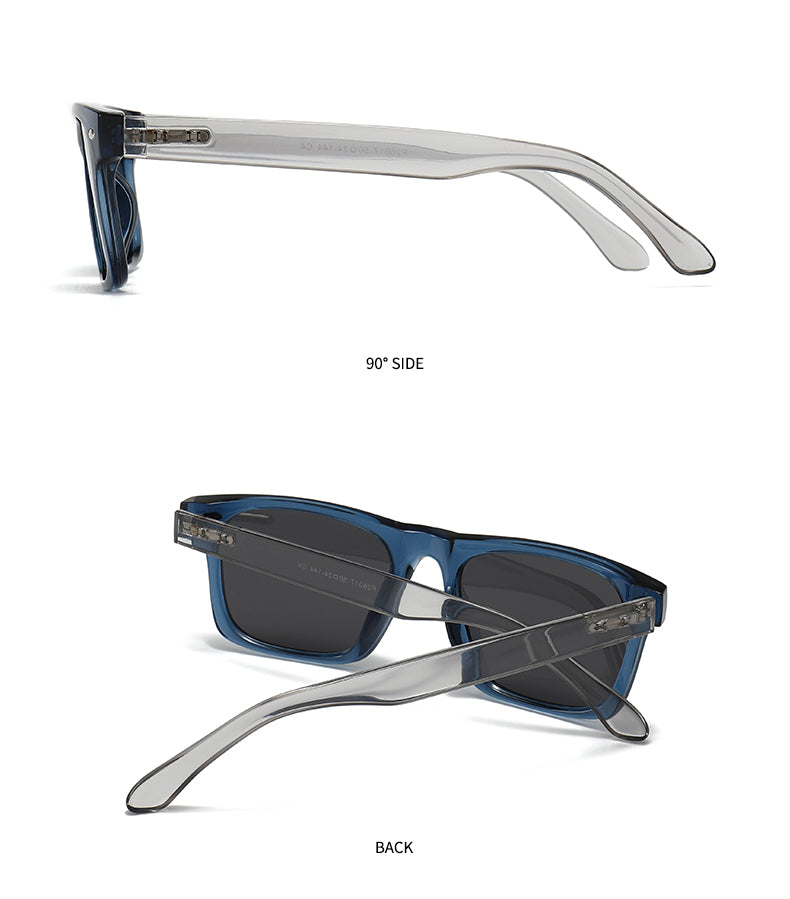 Unisex Square Full Frame Sunglasses With PC Polarized Lens Material In Coffer Color For All Seasons