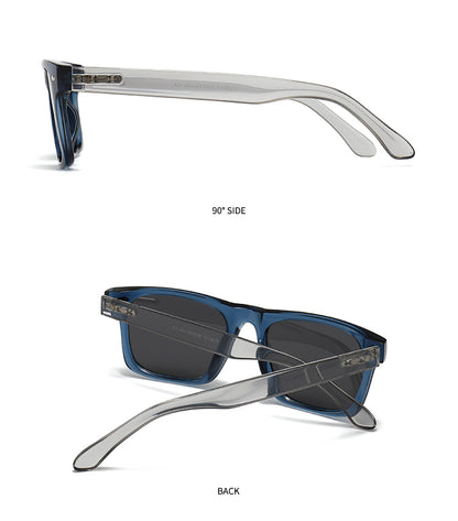 Unisex Square Full Frame Sunglasses With PC Polarized Lens Material In Coffer Color For All Seasons