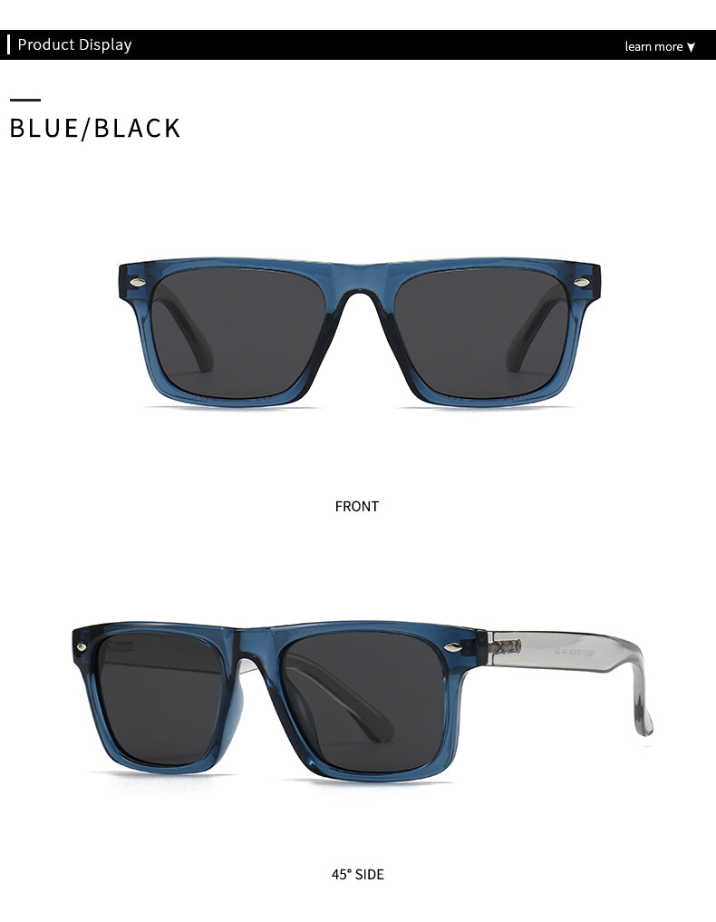 Unisex Square Full Frame Sunglasses With PC Polarized Lens Material In Coffer Color For All Seasons