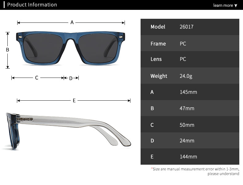 Unisex Square Full Frame Sunglasses With PC Polarized Lens Material In Coffer Color For All Seasons