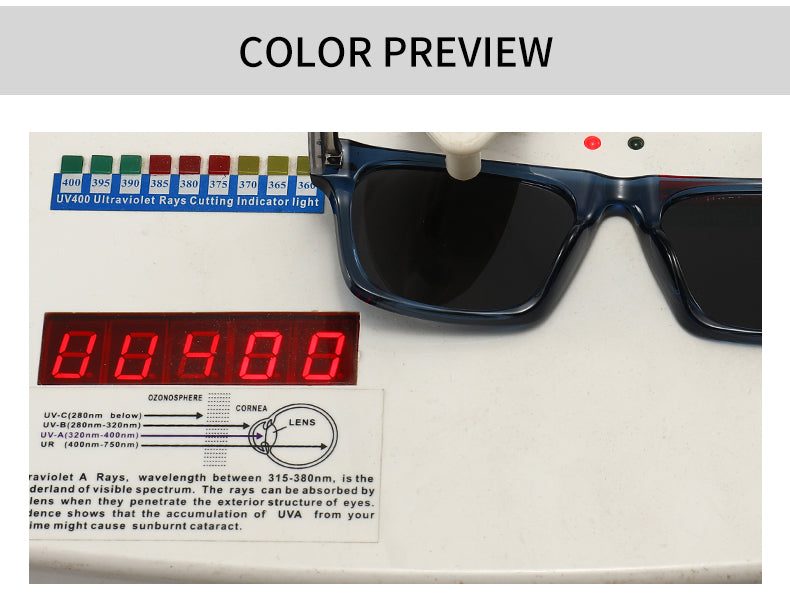Unisex Square Full Frame Sunglasses With PC Polarized Lens Material In Coffer Color For All Seasons
