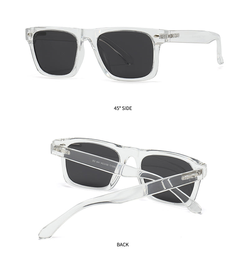 Unisex Square Full Frame Sunglasses With PC Polarized Lens Material In Coffer Color For All Seasons