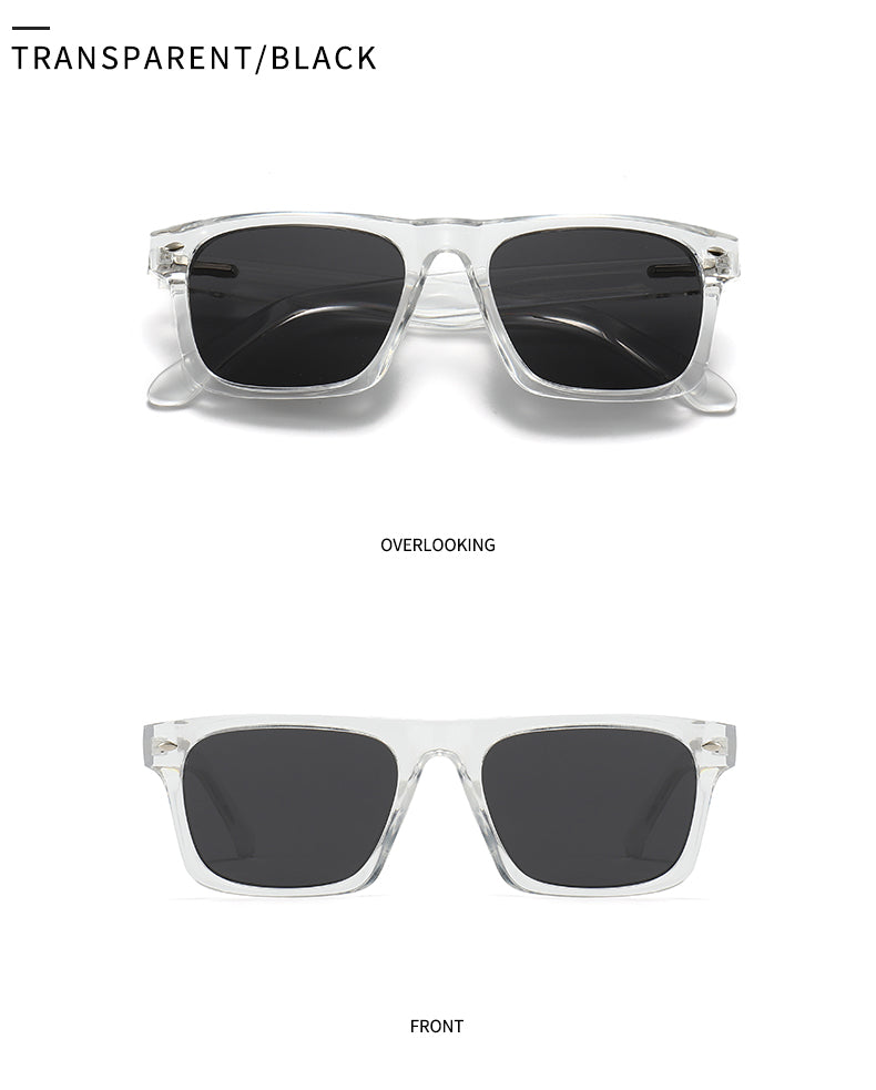 Unisex Square Full Frame Sunglasses With PC Polarized Lens Material In Coffer Color For All Seasons