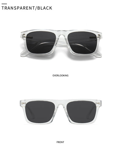 Unisex Square Full Frame Sunglasses With PC Polarized Lens Material In Coffer Color For All Seasons