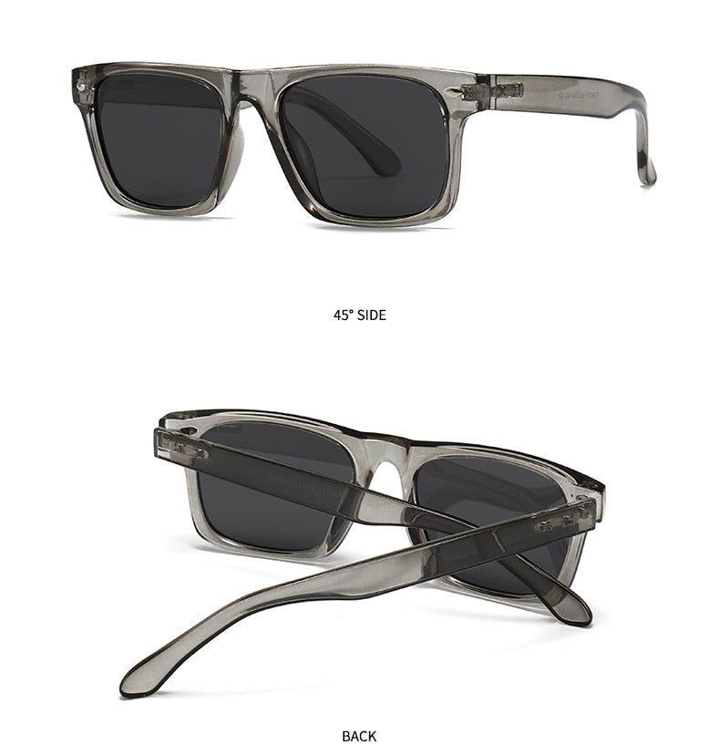 Unisex Square Full Frame Sunglasses With PC Polarized Lens Material In Coffer Color For All Seasons