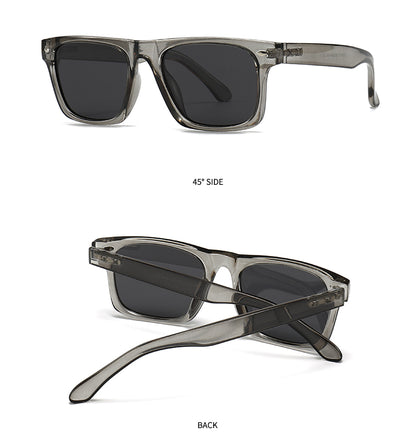 Unisex Square Full Frame Sunglasses With PC Polarized Lens Material In Coffer Color For All Seasons