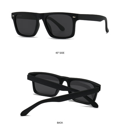Unisex Square Full Frame Sunglasses With PC Polarized Lens Material In Coffer Color For All Seasons