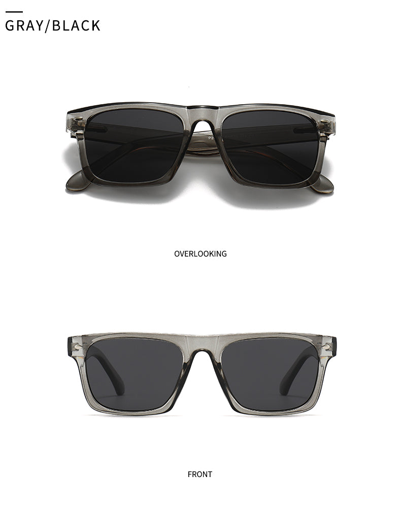 Unisex Square Full Frame Sunglasses With PC Polarized Lens Material In Coffer Color For All Seasons