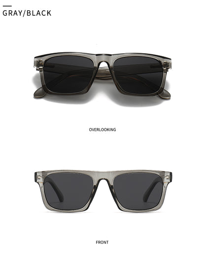 Unisex Square Full Frame Sunglasses With PC Polarized Lens Material In Coffer Color For All Seasons