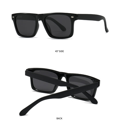 Unisex Square Full Frame Sunglasses With PC Polarized Lens Material In Coffer Color For All Seasons