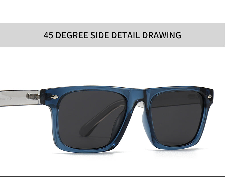 Unisex Square Full Frame Sunglasses With PC Polarized Lens Material In Coffer Color For All Seasons