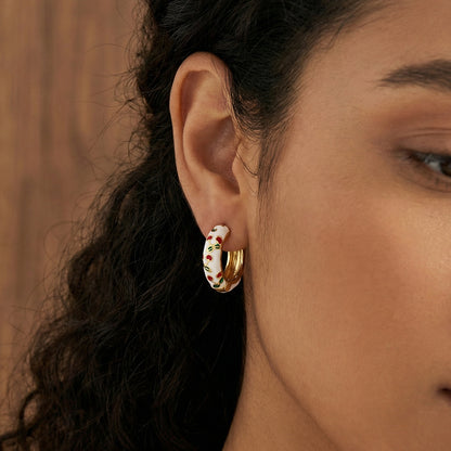 Casual Copper Leaves Earrings For Women With Real Gold Plating, Perfect For Valentine's Day