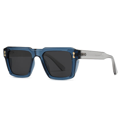 Unisex Square Full Frame Sunglasses With PC Polarized Lens Material In Coffer Color For All Seasons
