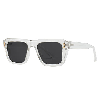 Unisex Square Full Frame Sunglasses With PC Polarized Lens Material In Coffer Color For All Seasons