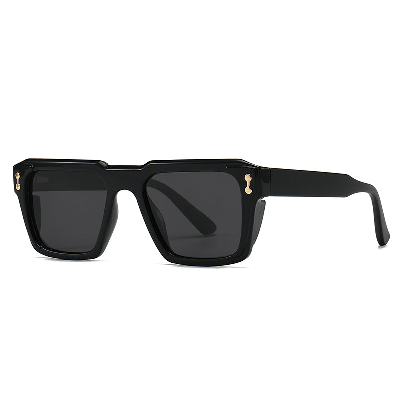 Unisex Square Full Frame Sunglasses With PC Polarized Lens Material In Coffer Color For All Seasons