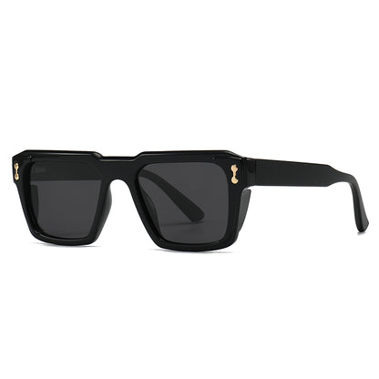 Unisex Square Full Frame Sunglasses With PC Polarized Lens Material In Coffer Color For All Seasons