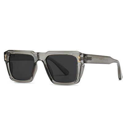Unisex Square Full Frame Sunglasses With PC Polarized Lens Material In Coffer Color For All Seasons