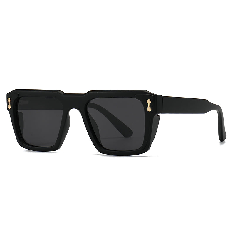 Unisex Square Full Frame Sunglasses With PC Polarized Lens Material In Coffer Color For All Seasons