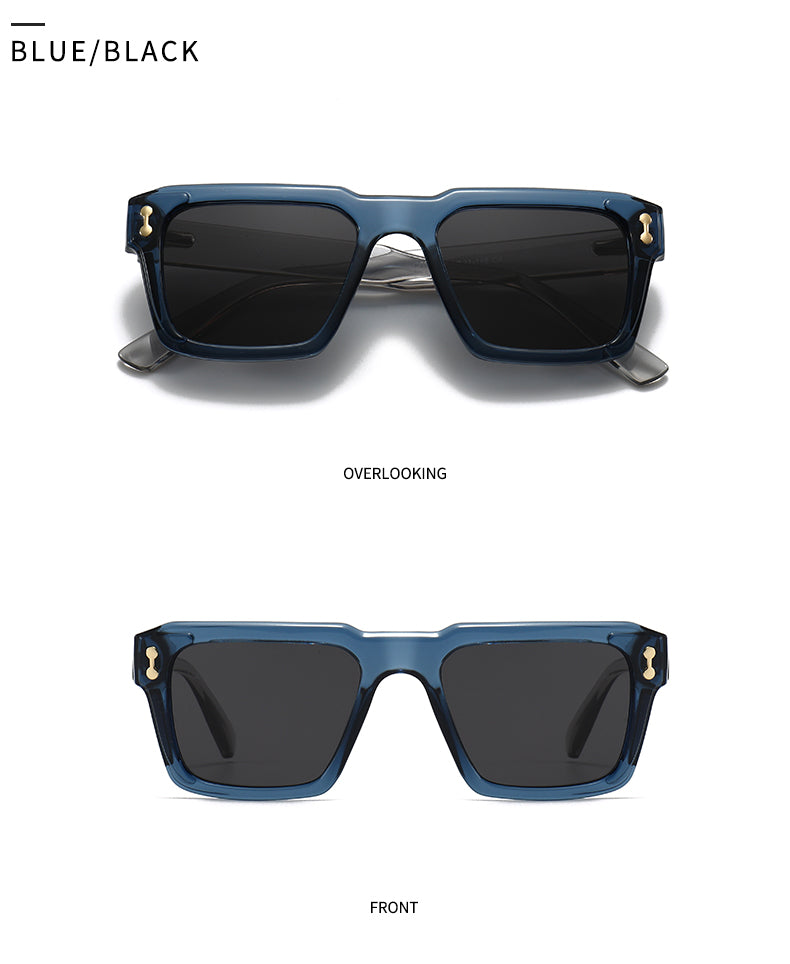 Unisex Square Full Frame Sunglasses With PC Polarized Lens Material In Coffer Color For All Seasons