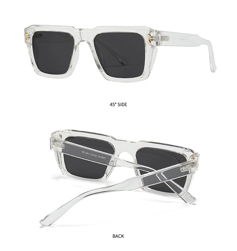 Unisex Square Full Frame Sunglasses With PC Polarized Lens Material In Coffer Color For All Seasons
