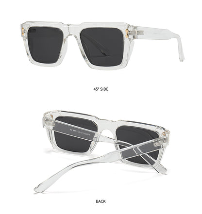 Unisex Square Full Frame Sunglasses With PC Polarized Lens Material In Coffer Color For All Seasons