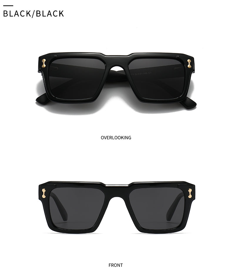 Unisex Square Full Frame Sunglasses With PC Polarized Lens Material In Coffer Color For All Seasons