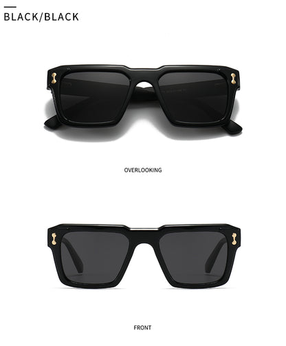 Unisex Square Full Frame Sunglasses With PC Polarized Lens Material In Coffer Color For All Seasons
