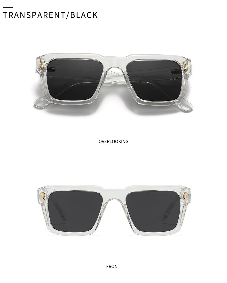 Unisex Square Full Frame Sunglasses With PC Polarized Lens Material In Coffer Color For All Seasons