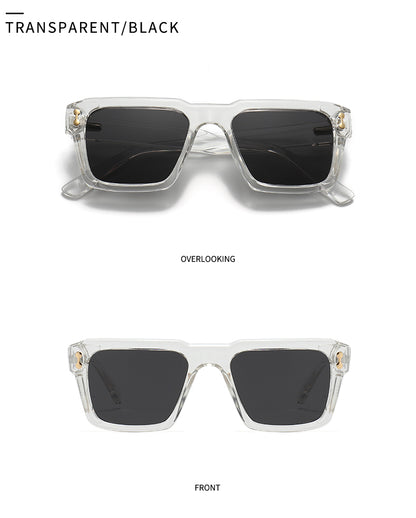 Unisex Square Full Frame Sunglasses With PC Polarized Lens Material In Coffer Color For All Seasons