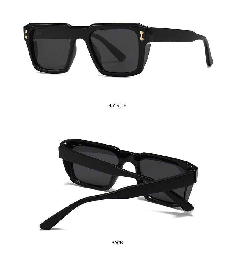 Unisex Square Full Frame Sunglasses With PC Polarized Lens Material In Coffer Color For All Seasons