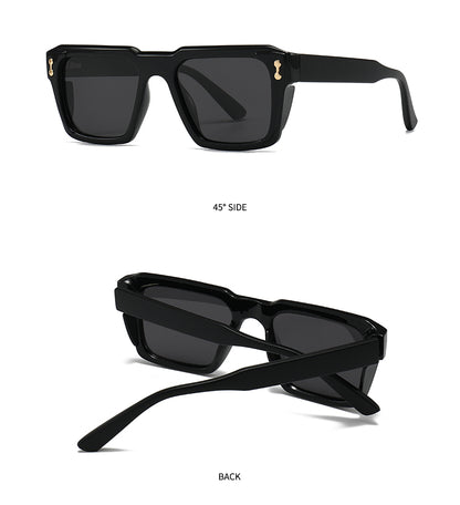 Unisex Square Full Frame Sunglasses With PC Polarized Lens Material In Coffer Color For All Seasons