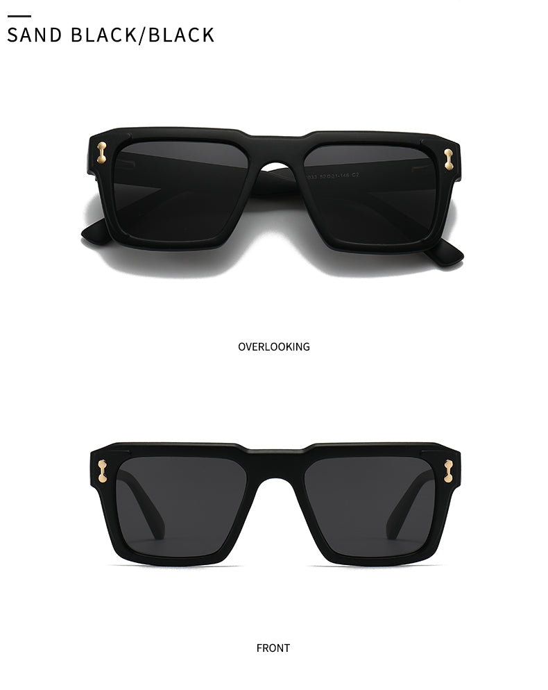 Unisex Square Full Frame Sunglasses With PC Polarized Lens Material In Coffer Color For All Seasons