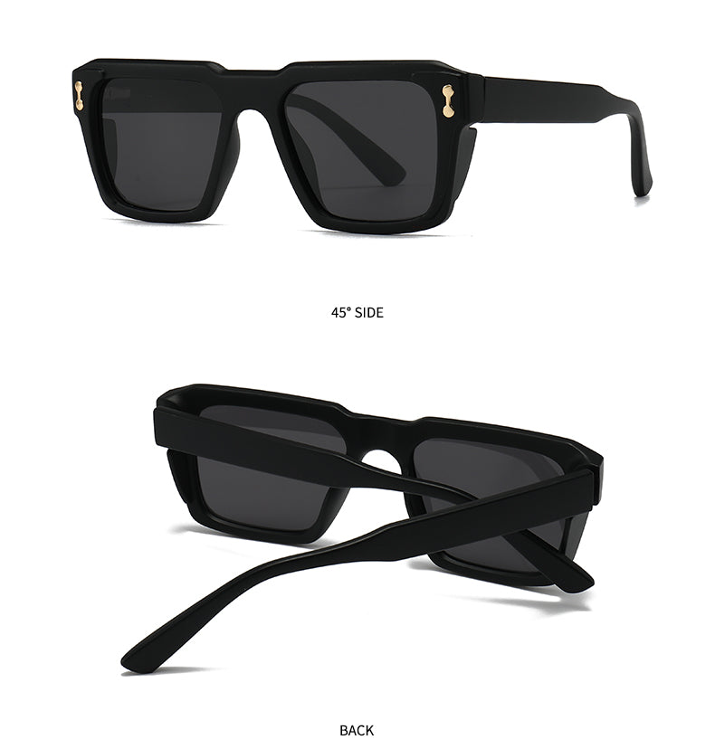 Unisex Square Full Frame Sunglasses With PC Polarized Lens Material In Coffer Color For All Seasons