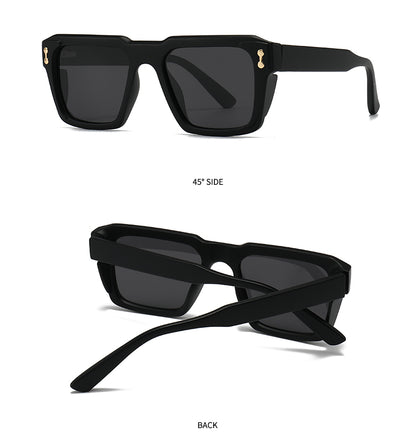 Unisex Square Full Frame Sunglasses With PC Polarized Lens Material In Coffer Color For All Seasons