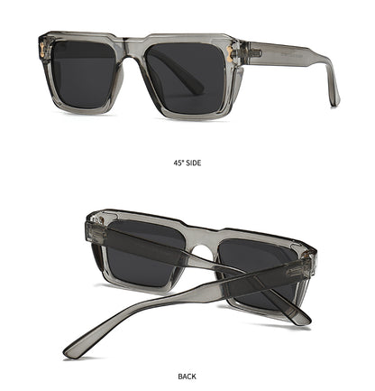 Unisex Square Full Frame Sunglasses With PC Polarized Lens Material In Coffer Color For All Seasons
