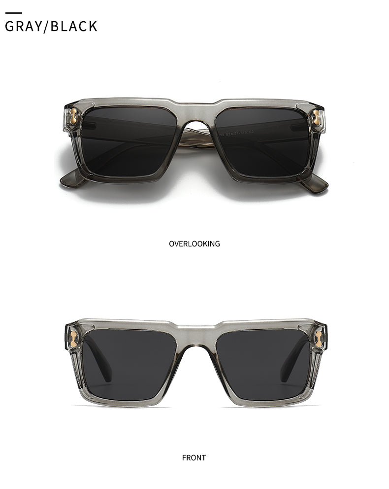 Unisex Square Full Frame Sunglasses With PC Polarized Lens Material In Coffer Color For All Seasons
