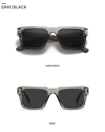 Unisex Square Full Frame Sunglasses With PC Polarized Lens Material In Coffer Color For All Seasons