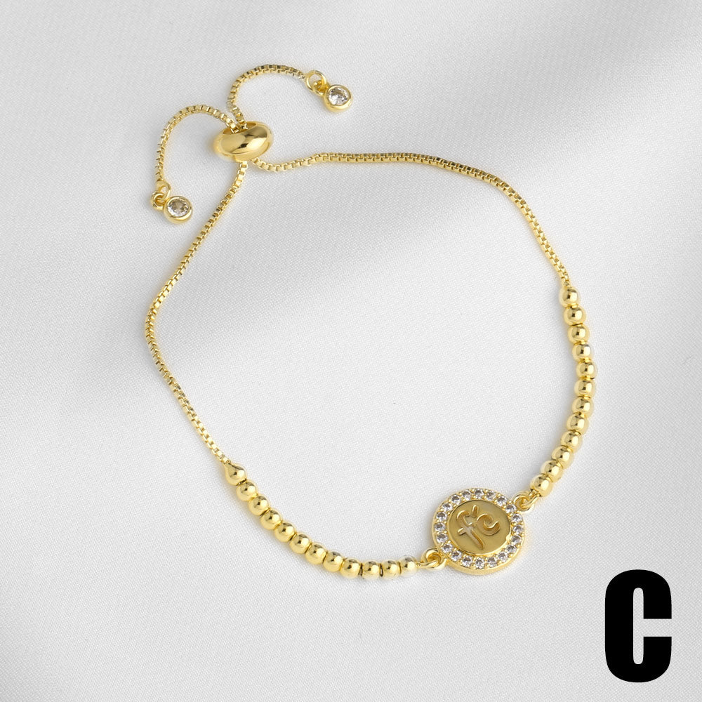 Virgin Mary Bracelet For Unisex Featuring Copper Material With 18K Real Gold Plated And Zircon Inlay On Cable Chain