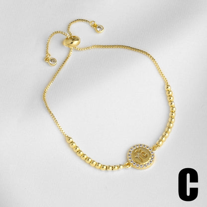 Virgin Mary Bracelet For Unisex Featuring Copper Material With 18K Real Gold Plated And Zircon Inlay On Cable Chain